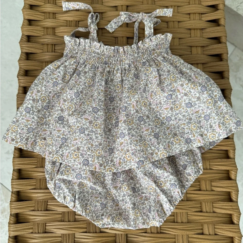 Teddy & Minou Floral Kids Dress and Bloomers Set